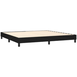 Sommier à lattes sur pieds cadre de lit 200x200 cm tissu noir TDL0206990