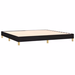 Sommier a lattes sur pieds cadre de lit 200x200 cm tissu noir TDL0206992