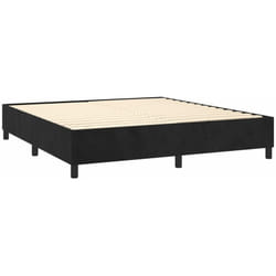 Sommier à lattes sur pieds cadre de lit 180x200 cm tissu velours noir TDL0206997