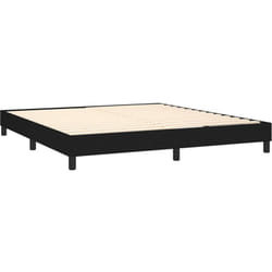 Sommier à lattes sur pieds cadre de lit 180x200 cm tissu noir TDL0206999