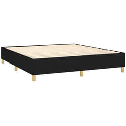 Sommier à lattes sur pieds cadre de lit 180x200 cm tissu noir TDL0207001