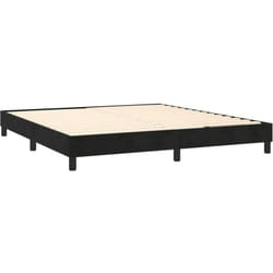 Sommier à lattes sur pieds cadre de lit 160x200 cm tissu velours noir TDL0207004