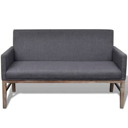 Banc - Hevea - 140 cm - Tissu rembourré - Gris foncé - Élégance chic