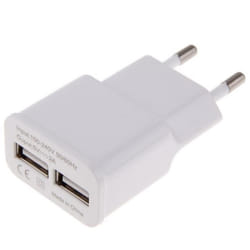 Adaptateur Secteur USB pour XIAOMI Redmi 9C Double Prise Murale 2 Ports Courant AC Chargeur Blanc (5V-2A) Universel