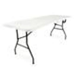 Table de camping pliante portable pliable legere exterieur bbq 180 cm blanc