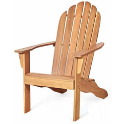 Décoshop26 - Chaise de jardin adirondack en bois résistant aux intempéries avec dossier incurvé charge 170kg couleur bois 200000375