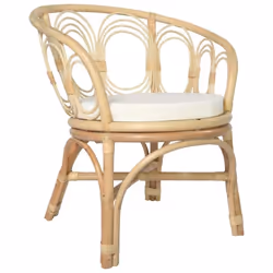 Chaise de salle à manger - Rotin naturel - Beige - 1 place - Confort optimal - Style contemporain