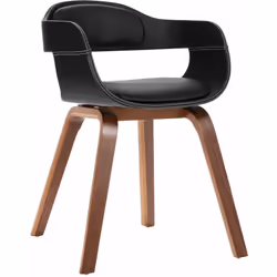 Cette chaise de salle à manger avec accoudoirs, revêtue de cuir synthétique luxueux de haute qualité, est esthétiquement conç ...