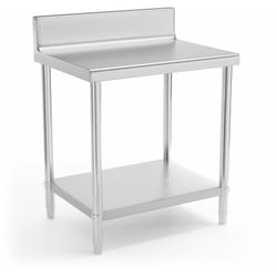 Helloshop26 - Table de travail cuisine professionnelle acier inox 80 x 60 cm avec rebord capacité de charge de 190 kg