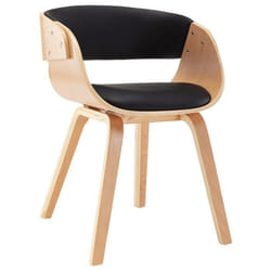 Chaise de salle à manger - Design moderne - Bois courbe et synthétique - Noir - 1 place - Contemporain