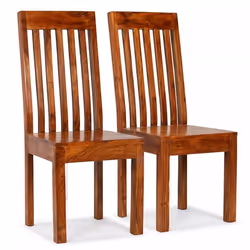 Chaises de salle à manger - Décoshop26 - CDS020116 - Bois dacacia massif - Finition Sesham - Lot de 2
