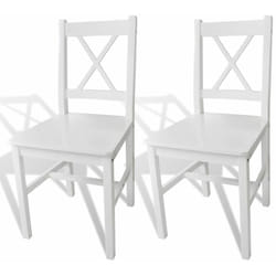 Lot de 2 chaises de salle à manger cuisine design classique bois de pin blanc CDS020166