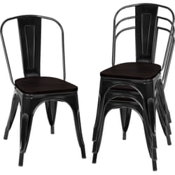4 chaises salle à manger empilables style industriel en acier 51x44x85 5cm noir 200000071