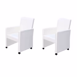 Chaises de salle à manger - Design moderne - Lot de 2 - Ergonomiques - Synthetique - Blanc