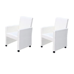Chaises de salle à manger - Design moderne - Lot de 2 - Ergonomiques - Synthetique - Blanc