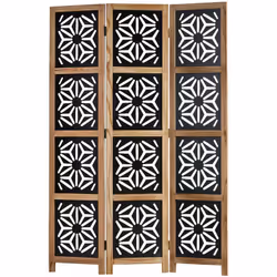 Paravent en 3 panneaux séparateur de pièce en bois marron Convient pour une utilisation en intérieur Pas de montage nécessair ...