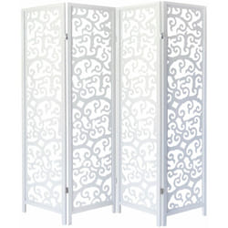 Décoshop26 - Paravent séparateur de pièce design arbre 4 panneaux en bois blanc 175 x 176 cm PAR06085