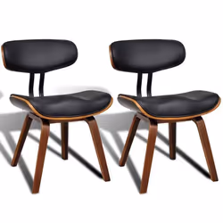 Chaises de salle à manger - Design moderne - Lot de 2 - Cuir synthétique - Bois courbé - Confort optimal