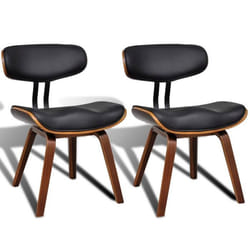Chaises de salle à manger - Design moderne - Lot de 2 - Cuir synthétique - Bois courbé - Confort optimal