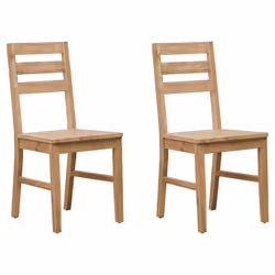 Lot de 2 chaises de salle à manger cuisine design classique bois dacacia massif