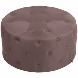 Pouf tabouret repose-pieds capitonné en tissu marron Dimensions: Assise : 70 x 70 cm Capacité de charge : 136 kg Largeur tota ...