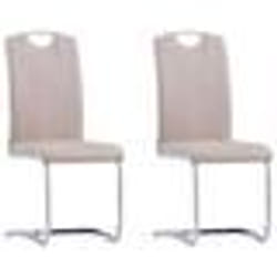 Lot de 2 chaises de salle à manger cuisine cantilever design contemporain synthetique cappuccino