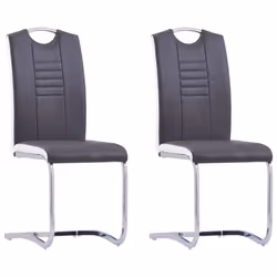 Chaises de salle à manger - Design moderne - Lot de 2 - Synthétique gris - Confortable - Intérieur