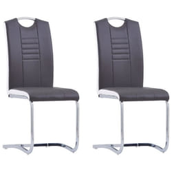Chaises de salle à manger - Design moderne - Lot de 2 - Synthétique gris - Confortable - Intérieur