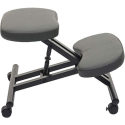 Décoshop26 - Tabouret chaise ergonomique siège assis genoux sur roulettes réglable synthétique gris foncé BUR04099