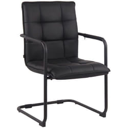 Chaise visiteur - Noname - Fauteuil de bureau - Cuir synthétique noir - Cadre métal noir - 1 place