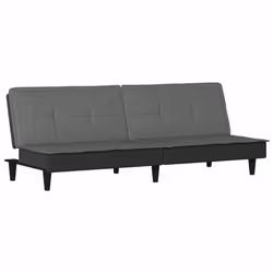 Canape lit 200 x 89 x 70 cm tissu gris fonce
