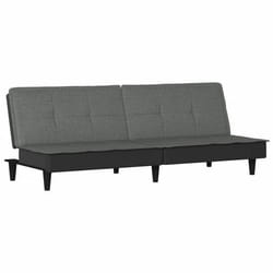 Canape lit 200 x 89 x 70 cm tissu gris fonce