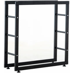 Décoshop26 - Range-bûches étagère support bois de cheminée 25x80x80 cm métal mat noir DEC10029