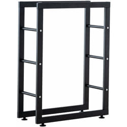 Décoshop26 - Range-bûches étagère support bois de cheminée 25x100x125 cm métal mat noir DEC10027