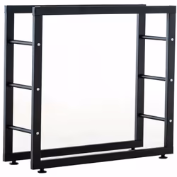Range-bûches support à bois en métal noir mat Muni de 3 entretoises transversales de chaque côté pour que le bois ne tombe pa ...