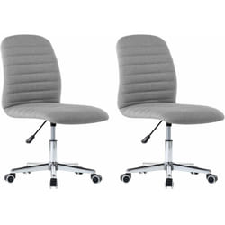Lot de 2 chaises de salle à manger cuisine sur roulettes hauteur réglable en tissu gris clair CDS020494
