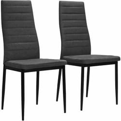 Lot de 2 chaises de salle à manger cuisine design tissu contemporain gris foncé CDS020533