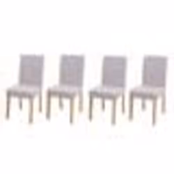 Lot de 4 chaises de salle à manger en tissu crème pieds clairs