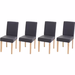 Chaises de salle à manger - Noname - Lot de 4 - Gris mat - Design moderne - Pieds en bois massif