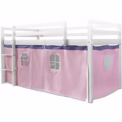 Toile rideau de lit d'enfant avec fenêtre Contour de lit en 3 parties Motif rose clair Facile à assembler avec des sangles Ri ...