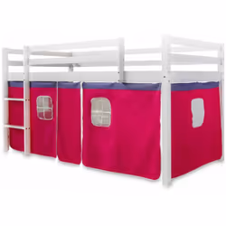 Toile rideau rose foncé pour lit d'enfant avec fenêtre Contour de lit en 3 parties Facile à assembler avec des sangles Rideau ...