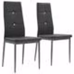 Chaises de salle à manger - Design moderne - Lot de 2 - Cuir artificiel - Gris - Intérieur