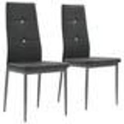 Chaises de salle à manger - Design moderne - Lot de 2 - Cuir artificiel - Gris - Intérieur