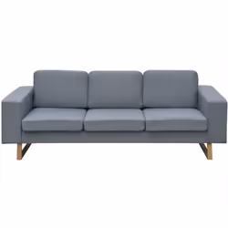 Canape avec 3 places tissu gris clair