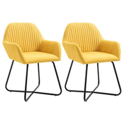 Chaises de salle à manger - Noname - Lot de 2 - Tissu jaune - Style scandinave - Confortables et modernes