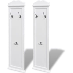 Lot de 2 portemanteaux muraux en mdf Blanc avec 3 crochets DEC024185