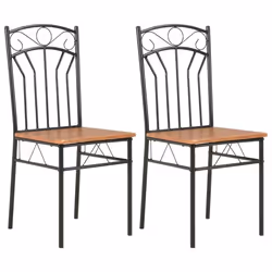 Chaises de salle à manger - Lot de 2 - Marron - MDF - Design classique - Intérieur