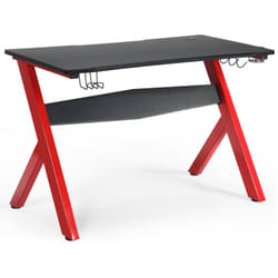 Helloshop26 - Bureau gamer pour e-sport avec porte-gobelet tapis de souris support pour ecouteurs en fibre de carbone et cadre en acier