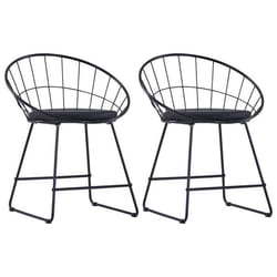 Chaises de salle à manger - Design moderne - Acier noir - Lot de 2 - Confortable - Intérieur