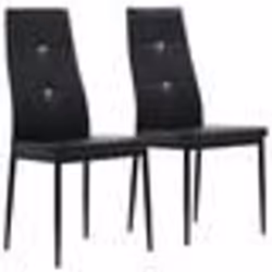 Lot de 2 chaises de salle à manger cuisine design elegant synthetique noir